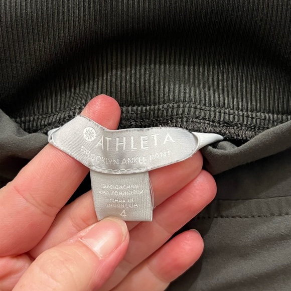 Athleta Women's Brooklyn Dark Green Ankle Pants - Picture 4 of 6